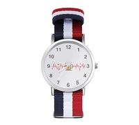 Hearts Beat with Beer Classic Braided Strap Watches for Women Trendy Quartz Watch