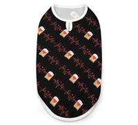 Hearts Beat With Beer Cute Dog Shirt Sleeveless Soft Breathable Pet Apparel Tank Top Summer Cool M