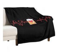 Hearts Beat With Beer Lightweight Blanket Throw Warm Flannel Blankets Soft Throws for Bed Couch Sofa