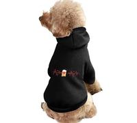 Hearts Beat With Beer Printed Dog Hoodie Breathable Soft Cat Sweatshirt for Small Medium Large M