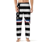 Hearts Black U.S.A Flag Men's Breathable Pajama Pants Soft Lounge Pant Leisure Sleep Bottoms Gift for Home Beach Yoga 6XL