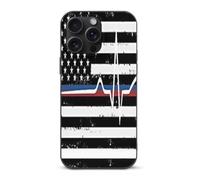 Hearts Black U.S.A Flag Printed Phone Case Compatible with iPhone 15/15Plus/15 Pro/15Pro Max TPU Cute Protective Cover for Women Men