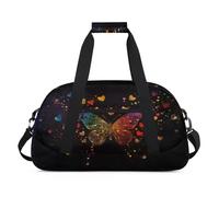 Hearts Butterfly Butterflies Duffel Bags for Women Men Kids Girls Boys Overnight Weekender Travel Bag 24L Sport Gym Duffel Bag Practice Tote Carry Bag