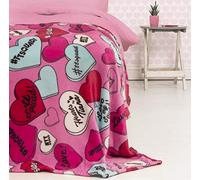 Hearts By Tiana Official Pink Fleece Throw | TT Squad Youtuber Vlogger Design Super Soft Blanket | Perfect For Any Bedroom, Polyester, 100 x 150cm