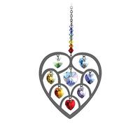 Hearts Chakra Crystal Brass Hanging Rainbow Suncatcher/Rainbow Maker - Embellished with Crystals