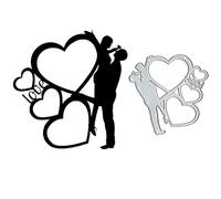 Hearts Couple Wedding Dies Metal Die Cuts, Hearts Couple Wedding Cutting Dies Cut Stencils for DIY Scrapbooking Cards Photo Album Decorative Embossing Paper Dies for Scrapbooking Card Making