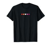 Hearts Cute Lesbian Flag LGBTQ Pride Month Femme Rainbow T-Shirt