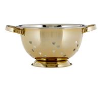Hearts Design Gold Colander, Stylish Metal Strainer With Decorative Heart Cut-Outs, Durable Gold Finish Premier Housewares Gold One Size