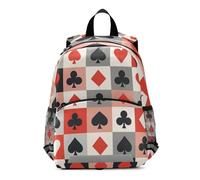 Hearts Diamonds Red Black Backpack for Toddler Boys Girls, Mini Travel Back Pack Little Kid's Backpacks 3-6 Years, Medium