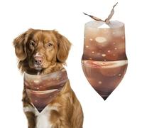 Hearts Drawn on Coffee Pet Scarfs Funny Adjustable Cat Scarves Washable Decorative Pet Triangle Bibs Bandanas for Medium Dog Pets for Pet Daily Wear Parties Modeling