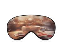 Hearts Drawn on Coffee Sleep Mask Eye Mask Travel Eye Cover