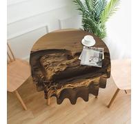 Hearts Drawn On The Beach Printed Round Tablecloth,Dust-Proof Wrinkle Resistant Table Cover Washable Polyester Table Cloth For Kitchen Dining Room Farmhouse Picnic Indoor Outdoor(Round 60 Inch)