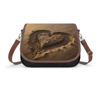 Hearts Drawn on The Beach Shoulder Bag for Women, Handbag with Adjustable Strap & Inner Pocket, Crossbody Bag for Daily Commute Travel