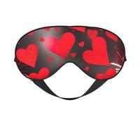 Hearts Firework Print Silk Sleep Mask with Adjustable Buckle Stylish Eye Mask for Women Travel Nap Shift Work Office