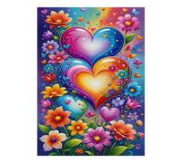 Hearts Flowers Butterflies 1000pcs Mini Puzzle For Adults Challenging | 52x38cm Cardboard Living Room Decor Durable Structure Friend Gift Mind Relaxation