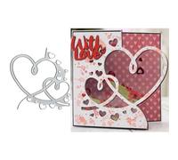 Hearts Frame Metal Die Cuts, Hearts Frame Metal Cutting Dies Cut Stencils Card Paper Craft DIY Template Metal Cutting Dies Album Embossing Paper Dies for Card Making Scrapbooking