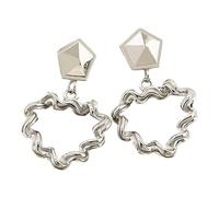 Hearts Hollow Dangle Stud Earrings for Women Stainless Steel Earrings Vintage Geometry Twisted Love Heart Dangling Charm Earrings, L, Stainless Steel, No Gemstone