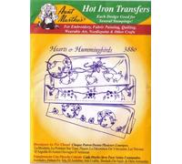 Hearts & Hummingbirds Aunt Martha's Hot Iron Embroidery Transfer by Aunt Martha's