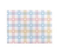 Hearts In Pastel Blue Pink Adults 500 Pieces Puzzles-Jigsaw Wooden Puzzle for Adults Elderly