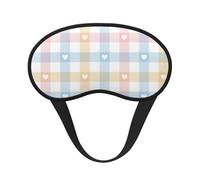 Hearts in Pastel Blue Pink, Full Eye Covers Light Blocking Eye Masks Blackout Sleep Eye Muffs