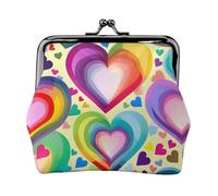 Hearts in Rainbow Colors Coin Purse, Small Travel Kit Storage Pouch for Weekend Getaways and Business Trips