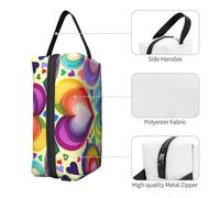 Hearts in Rainbow Colors Print Toiletry Bag for Men Travel Toiletry Bag, Spacious Capacity Cosmetic Bag for Women