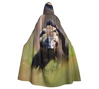 Hearts in Rainbow Colors Vampire Role-Playing Cloakâ€“Long and Durable Costume Accessory for Festive Occasions, Black and White Honey Badger, One Size