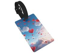 Hearts in the Luggage Tag PVC Travel Bag Tag with Strap ID Card Label for Suitcase Backpack Carry On Baggage Identifier