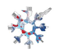Hearts in The Sky 19-in-1 Snowflake Multi Tool, Stainless Steel Metal Snowflake Multitool with Keychain, Compact & Portable Tools for Outdoor Camping Survival Daily Use Gift for Men