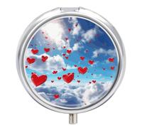 Hearts in The Sky Pill Case Pill Box with 3 Compartments