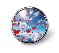 Hearts in The Sky Round Aluminum Alloy Pin Badge Lapel Pin