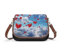 Hearts in The Sky Shoulder Bag for Women, Handbag with Adjustable Strap & Inner Pocket, Crossbody Bag for Daily Commute Travel