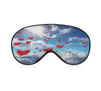 Hearts in The Sky Sleep Mask Eye Mask Travel Eye Cover | Polyester Sleeping Mask Soft Comfortable Night Eye Mask with Adjustable Buckle Eye Shade Cover for Travel Home Office Nap