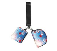 Hearts in the Wristlet Keychain Wallet Pouch with Strap Double Zipper Small Coin Purse Portable Wrist Bag for Travel Gym Daily Use