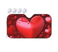 Hearts Love Car Windshield Sun Shade Foldable Car Front Window Sunshade for Sun, Heat and UV Rays, Auto Sun Blocker Visor Protector for Cars, SUVs Medium