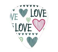 Hearts Love Green Pink Guitar Pick 12 Packs For Bass Electric Acoustic Guitar Unique Gift For Music Lover