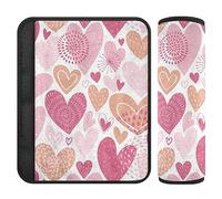 Hearts Love Peach Soft Seat Strap Belt Pad Covers for Babys Seatbelt Cushion for Kids 2 Pack 10 * 7.7in