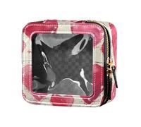 Hearts Love Romantic Red Clear Makeup Bag Small Cosmetic Bag Travel Cosmetic Case for Flying