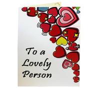 Hearts Lovely Person Valentines Card A5 with Envelope - Blank message inside for Girlfriend Boyfriend Wife Husband Valentines Day Romantic Anniversary Birthdays Sister Mum Family Selling (5 Pack)