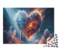 Hearts on Fire Passionate Romance 1000-Piece Puzzle for Adults, 52x38cm/1000pcs, White Cardboard for Cleaner Sorting; to Return to Whenever Time Permits