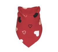 Hearts On Red,Bib Scarf Triangle Hood Adjustable Pet Scarf Washable Hood Suitable for Small, Medium and Large Dogs and Cats