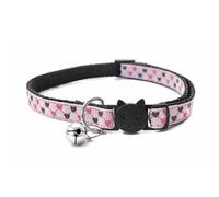 Hearts Print Cat Collars with Bell. Quick Safety Release Breakaway Buckle. Available in Cat & Kitten Size | Zacal Cat Collars (Pink with Small Hearts)