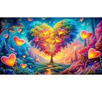 hearts Puzzle Game 1000 Piece Recycled Paper Impossible Hard Difficult Challenging for The Whole for Women, Gifts for Men 38x52cm/1000pcs