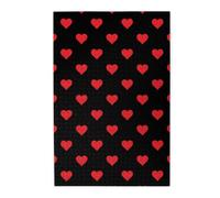 Hearts Red On Black, Jigsaw Puzzles 1000 Pieces, Wooden Jigsaw Family Game Wall Decor for Adults Teens
