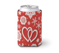 Hearts Snowflake Flower Iced Coffee Cup Sleeve Reusable Neoprene Insulated Drink Holder for 16-20oz Cups Stretchable Cup Cover for Hot & Iced Beverages Portable Coffee Cozy for Office Commute