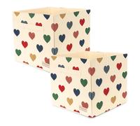 Hearts storage baskets - Set of 2 Pink one size