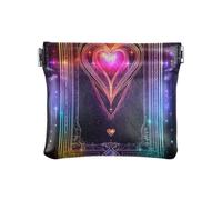 Hearts Tarot Black Women's Small Leather Coin Purse Wallet Convenient Jewelry Organizer for Woman Girl