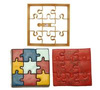 Heart's Treasure PUZZLE COOKIE CUTTER One Large Square Cookie Cutter With Nine Jigsaw Puzzle Pieces Detail For Graduation Birthday Christmas Baby Wedding Shower Easter Valentines Day (1 Piece)