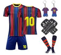 Heartsking Football Kits for Kids, 2023/24 Home Away Soccer Jerseys New Kids Football Kits Boys Girls,Football Training Shirts Shorts Socks Guard Plate and Keychain,Gifts for Children