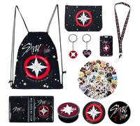 Heartsking K Pop Stray Merch Gifts Set, Including Photocard Binder Stickers Phone Stand Drawstring Bag Badge Keychain Makeup Bag Card Sleeve And Lanyard Set Stray Album Merch for Girls Fans Women